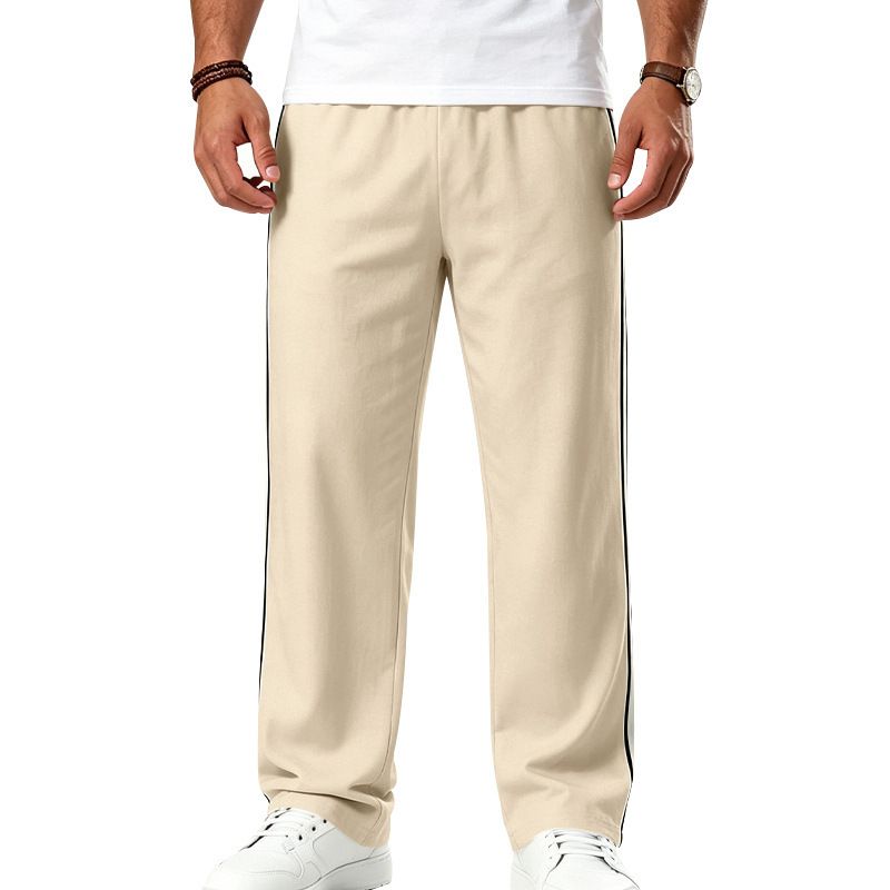 Men's Clothing Men's Color Blocked Woven Trousers Casual Loose Fitting Athletic Outdoor Running Fitness Straight Leg Trousers_viptrois.com