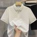 Men's Clothing Shirt Men's Short Sleeved Shirt Summer Ultra Thin New Style Fashionable Handsome Solid Color Trendy Casual Shirt Tops_viptrois.com