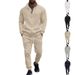 Men's Fleece-Lined Jogger Pants Set Winter Thermal Comfort Casual Tracksuit For Cold Weather_viptrois.com