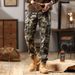 Men's Camo Cargo Pants – Vintage Military Style Relaxed Fit Joggers With Drawstring & Multi-Pockets_viptrois.com