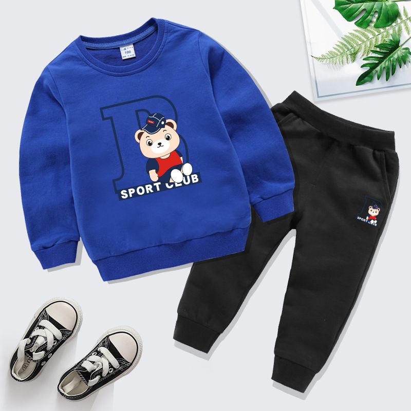 Children's Clothing Boys Spring New Cartoon Sweatshirt Set For Older Children Spring And Autumn Terry Cotton Sweatpants Two-piece Set_viptrois.com