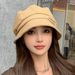 Letter Embroidery French Beret Autumn Casual Sunshade Octagonal Fashion Versatile Face Slimming Slouchy Hat For Women_viptrois.com