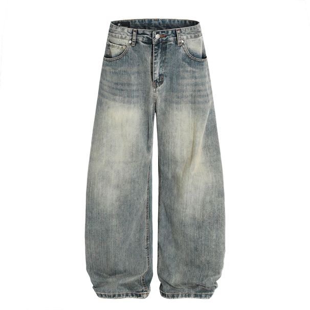 Men's Clothing New High Street Machete Pants Retro Washed Jeans Men And Women Vibe Wide Leg Pants_viptrois.com