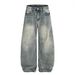 Men's Clothing New High Street Machete Pants Retro Washed Jeans Men And Women Vibe Wide Leg Pants_viptrois.com