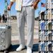 Men's Casual Straight Leg Pants - Lightweight Polyester Comfort Fit Trousers For Everyday Wear, Oversize Style, Multiple Colors (S-XXXL)_viptrois.com