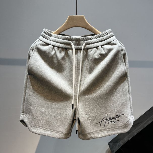 Men's Clothing Athletic Shorts Breathable Gym Running Basketball Shorts Loose Fit Casual Streetwear For Summer (Letter Print, S-4XL) - Grey/Black_viptrois.com