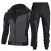 Men's Clothing Zipper Shirt Foreign Trade Double Zipper Men's Sweatshirt Patchwork Slim Fit Hooded Cardigan Men's Sweatshirt Suit Men_viptrois.com