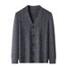 Autumn High-End Wool Cardigan 2025 New Style Middle-Aged Casual Solid Color Coat Sweater Men's Clothing_viptrois.com