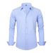 Men's Clothing Four Sided Stretch Slim Long Sleeve Solid Color Simple Shirt Business Casual_viptrois.com