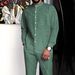 Men's Ethnic Style Stand Collar Shirt And Pants Set, Long Sleeve Casual Linen Blend Suit_viptrois.com