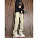 Pendant Straight Yellow Mud American Vibe Pants Retro Blue Jeans Men's Spring Tall Micro-flared Pants_viptrois.com