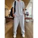 Men's Clothing short sleeved trousers suit men's loose large size cool high end two piece suit for middle aged and young people sports a set of_viptrois.com