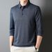 Nordmann Cross-Border Foreign Trade Dad's Outfit Striped Turn-Down Collar Long Sleeve T-Shirt Polo Spring And Autumn Middle-Aged_viptrois.com