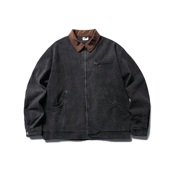 City Fanpin 2023 Autumn New American Retro Vintage Trendy Brand Design Letter Embroidery Jacket For Men_viptrois.com
