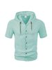 Men's Clothing European And American Men's Linen Shirt Summer Thin Style Ami Khaki Hooded Short Sleeve Factory Direct Supply_viptrois.com