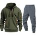 Men's Hooded Sweatshirt & Jogger Set - Breathable Polyester Activewear With Multiple Pockets For Gym, Running & Casual Wear_viptrois.com