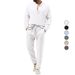 Men's Clothing Foreign Trade Hot Sale 2025 Spring And Autumn Men's Solid Color Casual T Shirt Long Sleeved Shirt Trousers Suit_viptrois.com