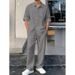 Men's Casual Vacation Shirt And Trousers Suit Single Breasted Lapel Long Sleeve Linen Spring New Arrival Straight Leg_viptrois.com