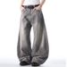 Men's Clothing Wash Jeans Retro And Handsome Vintage Wide Leg Scimitar Pants_viptrois.com