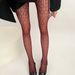 Silk Stockings Romantic Vertical Diamond Hollow Lace Fishnet Stockings Pure Desire Style White Anti Snagging Bottoming Pantyhose_viptrois.com