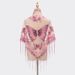 New Tassel Triangle Scarf Solid Color Hollow Lace Butterfly Embroidery Triangle Shawl Scarf For Women_viptrois.com