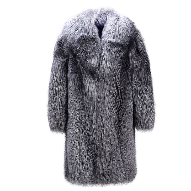 New Imitation Fur Coat Imitation Fox Hair Long Coat Fur Versatile Casual Men's Top_viptrois.com