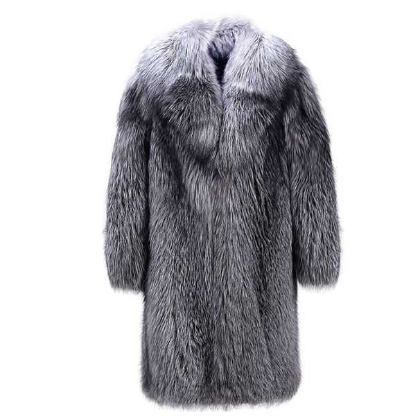New Imitation Fur Coat Imitation Fox Hair Long Coat Fur Versatile Casual Men's Top_viptrois.com