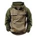 Spring And Autumn European And American New Men's Shoulder Sleeves Half Zipper Sweater Tooling Sports Multi-Pocket Outdoor Trend Hooded_viptrois.com