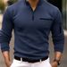 Men's Sports Polo Shirt Sleeve Zipper Fast Selling 2025 Spring Autumn Cross Border E Commerce_viptrois.com