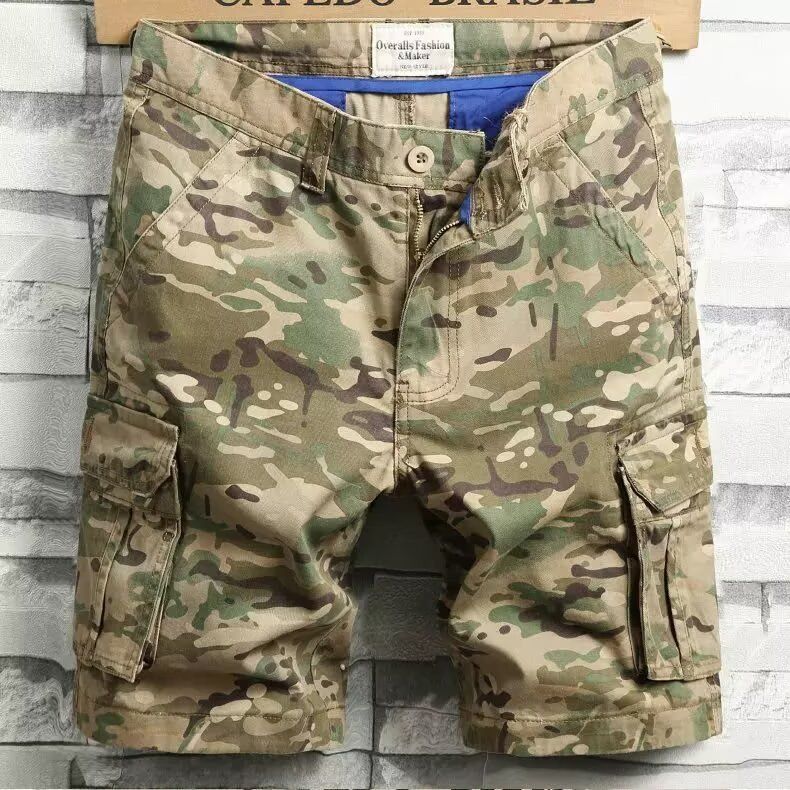 Men's Clothing Summer Thin Tactical Pants Drying Camouflage Shorts Outdoor Workwear Half Pants Five Point Pants Waterproof Overalls Straight Hair_viptrois.com