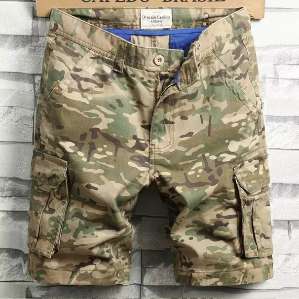 Men's Clothing Summer Thin Tactical Pants Drying Camouflage Shorts Outdoor Workwear Half Pants Five Point Pants Waterproof Overalls Straight Hair_viptrois.com