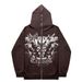 Hoodie Sweatshirt Gothic High Street Full Zipper Oversized Unisex Streetwear Y2 Jacket_viptrois.com