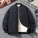 Men’s Heavyweight Fleece-Lined Corduroy Jacket – Windproof Winter Coat With Adjustable Hood & Thermal Padding (Black, Khaki, Olive Green)_viptrois.com