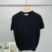 Men's Clothing Summer Thin New Pure Cotton Knitted Short Sleeved T Shirt For Women Round Neck Soft Hollow Hook Flower Thin Bottom T Shirt Top_viptrois.com