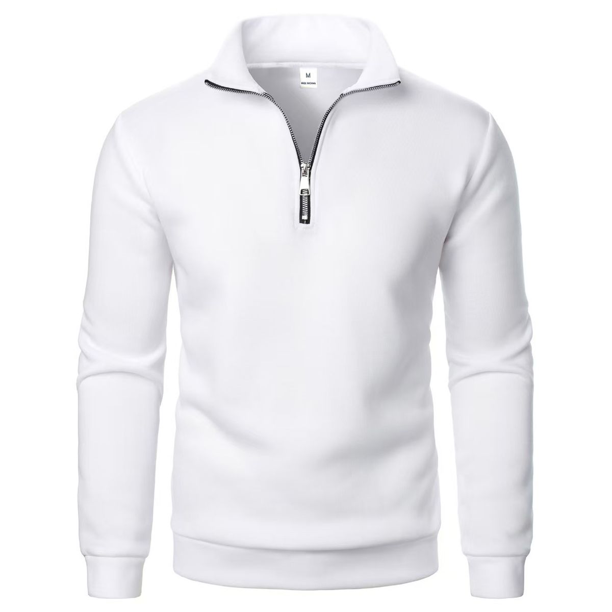 Men's Stand Collar Half-Zip Sweatshirt – Fleece-Lined Pullover With Stylish Minimalist Design (S-XXXL) – Casual Long Sleeve Top For Streetwear_viptrois.com