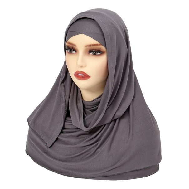 solid Color Forehead Cross Head Middle Eastern Malay Headscarf Hijab Scarf Hat_viptrois.com