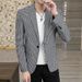 1 2025 New Men's In Stock Small Korean Fashion Plaid Casual Suit Jacket Wholesale_viptrois.com