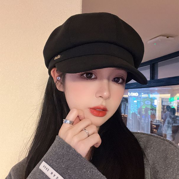 New Beret Makes Face Look Smaller Korean Style Trendy Duckbill Octagonal Versile Autumn Winter Black Painter Newsboy_viptrois.com