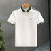 2025 Light Luxury Style Letter Embroidered Polo Shirt Men's Trendy Brand Splicing Color Contrasting Ins Short Sleeve_viptrois.com