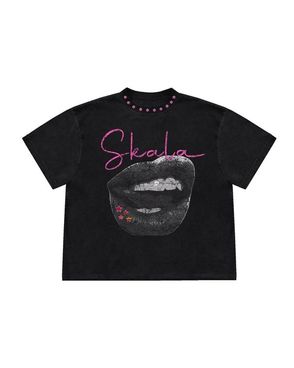 Men's Clothing American Retro Trend Personality Art Graffiti Short Sleeved T Shirt Trendy Brand Unisex Short Sleeved Top_viptrois.com