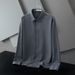 CT White Men's Long Sleeve Spring Autumn Business Casual Non-Iron Wrinkle-Resistant Blue Black Professional Office Work_viptrois.com