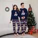 Christmas tree snowflake letter stripes Christmas family suit printed home wear_viptrois.com