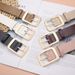 New Wide Women, Textured PU Leather, Simple And Versatile With D-shaped Buckle, High-end Decorative Belt For Women_viptrois.com