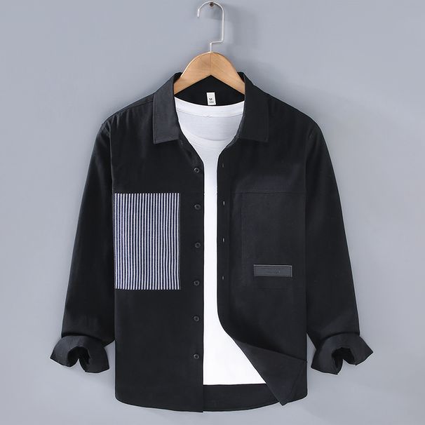 Shirt Long Sleeved Men's Loose Casual New Trend Spring And Autumn Men's Shirt Jacket_viptrois.com