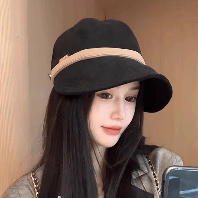 Zhao Lusi Same Style Cap Women, Corduroy Fisherman For Autumn And Winter, Outdoor Cycling, Can Hang Mask, Duckbill Hat_viptrois.com