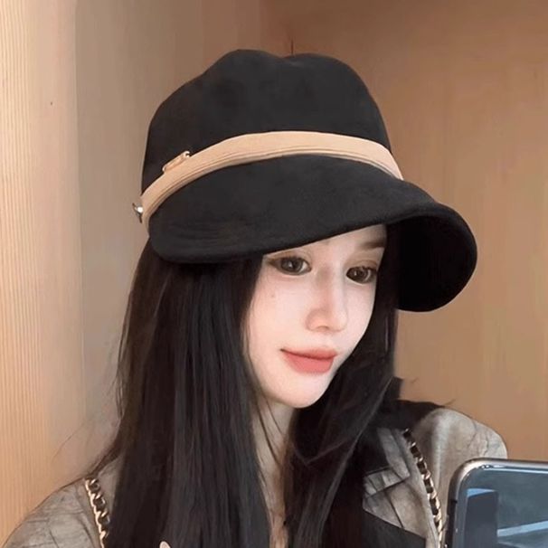 Zhao Lusi Same Style Cap Women, Corduroy Fisherman For Autumn And Winter, Outdoor Cycling, Can Hang Mask, Duckbill Hat_viptrois.com