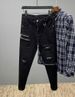 Men's Clothing Fashion Slim Fit Holes Handsome Trendy Men's Pants_viptrois.com