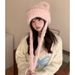 Abifeng autumn winter cute plush bow cat ear knitted keeps warm, sweet and looks good, small Lei Feng hat_viptrois.com