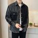 Cowboy Patchwork Striped Spring Autumn New Style Loose And Trendy Korean Casual Versatile Shirt Men's Jacket_viptrois.com