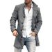 Men’s Printed Wool-Blend Coat – Longline Trench Jacket With Notch Lapel & Multi-Pocket Design (M-4XL)_viptrois.com